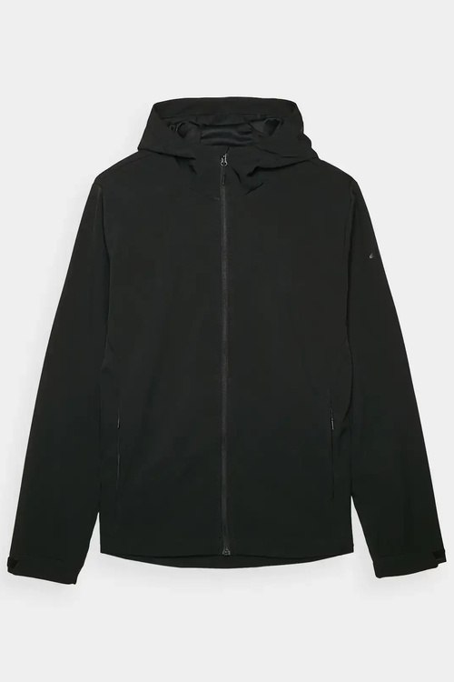 Чоловіча куртка софтшел з капюшоном 4F чорна 4FWAW24TSOFM283-20S