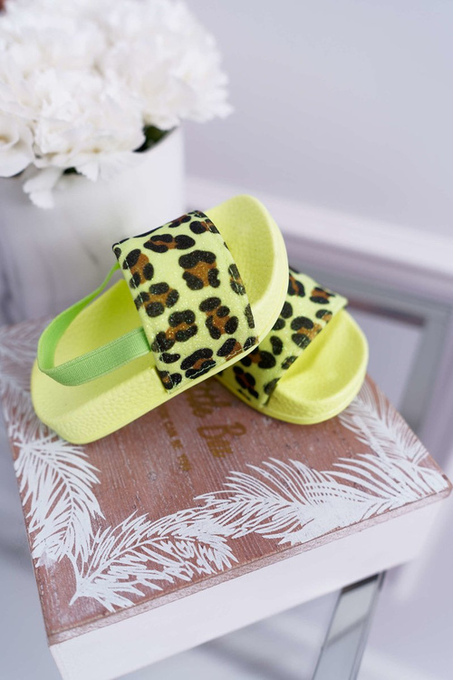 Дитячі гумові шльопанці з лаймово-рожевим блиском Rimia