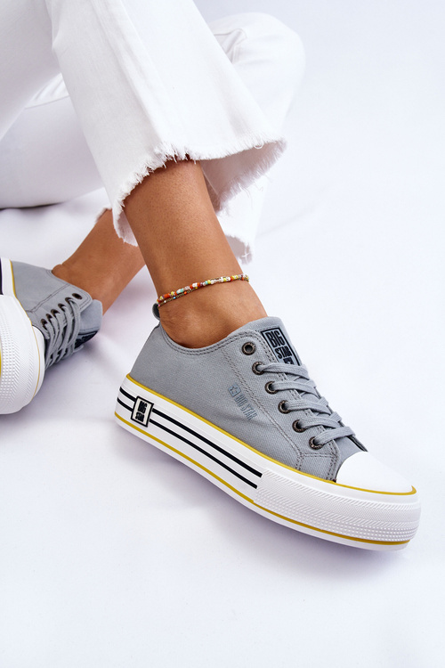 Жіночі тканинні кросівки на платформі Big Star LL274183 Світло-блакитні