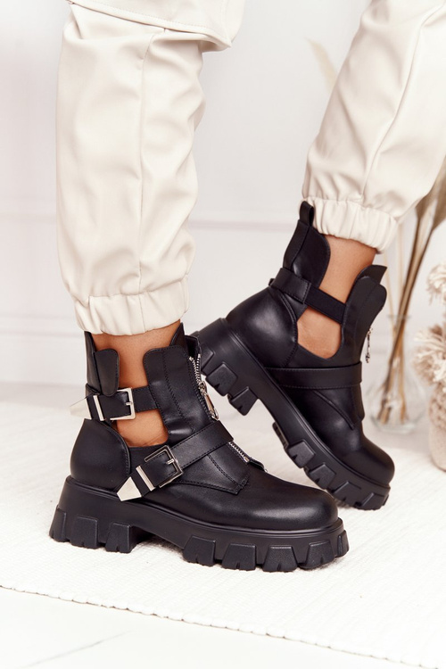 Чоботи жіночі на платформі чорні Cosmic Love