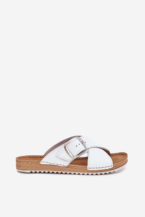 Жіночі Шкіряні Сандалі З Пряжкою Білі Inblu VO0004GU