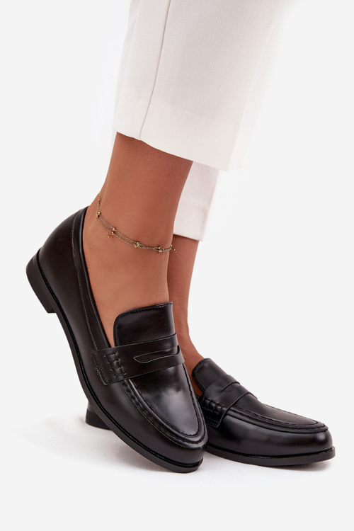 Мокасини Лофери Жіночі З Еко Шкіри Чорні Bessina