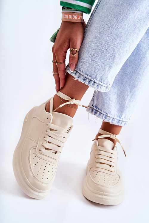 Класичні шкіряні спортивні туфлі бежеві Jennys