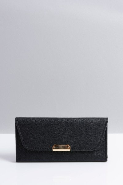 Стильний великий чорний жіночий гаманець