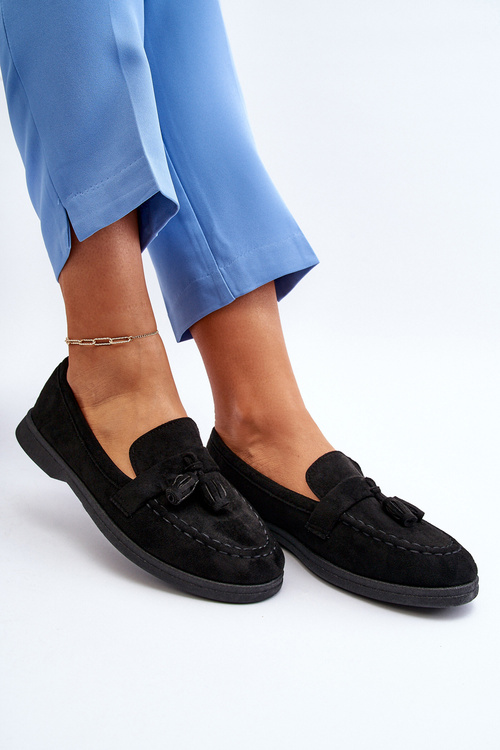 Жіночі замшеві мокасини Dansitu чорного кольору