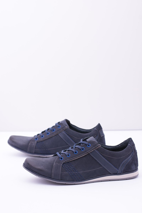 Чоловічі шкіряні темно-сині півчеревики Denali