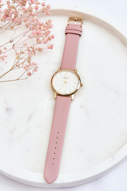 Жіночий годинник із золотим корпусом Ernest Pink Vega