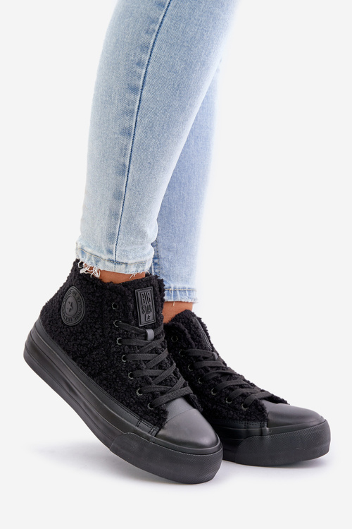 Утеплені жіночі кросівки з овечої шкіри Big Star OO274A443 Чорні