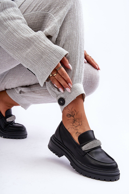 Декоровані масивні шкіряні мокасини Black Aricka