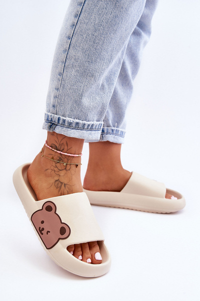 Жіночі легкі пінопластові тапочки Bear Motiv Beige Parisso