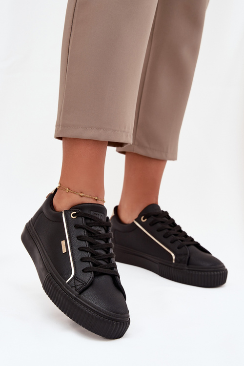 Жіночі Кросівки З Еко Шкіри Big Star SS274025 Чорно-Золоті