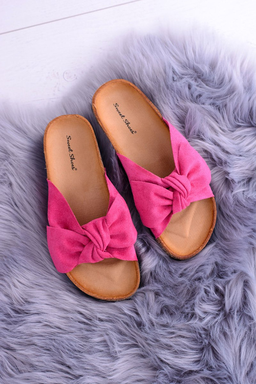 Жіночі шльопанці на пробковій метелику Wolly кольору фуксії