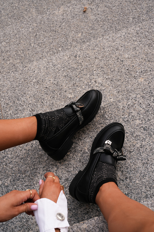 Жіночі мокасини з бантом S.Barski HY42-331 Чорні