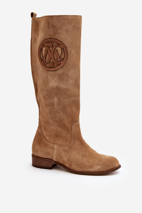 Бежеві жіночі замшеві чоботи Zazoo 3367/2