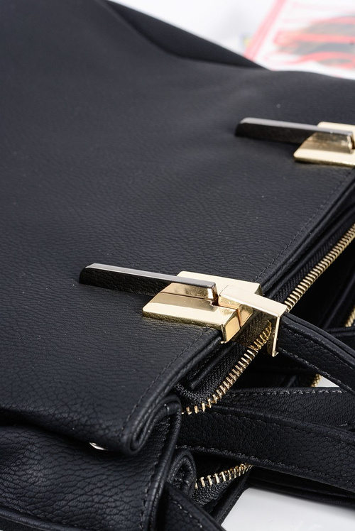 Велика чорна жіноча сумочка + саше + дзеркало ПОЛЬЩА