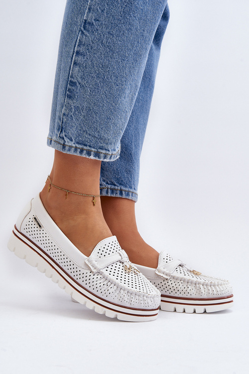 Жіночі білі мокасини Twista з вирізом