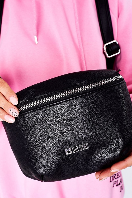 Шкіряний рюкзак / ниркова сумка 2в1 Big Star HH574056 Чорний