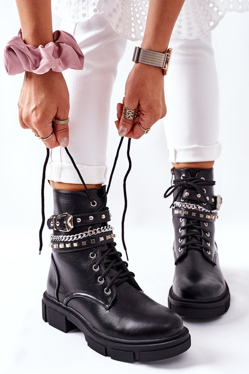 Чорні робочі черевики з пряжкою Grosstick