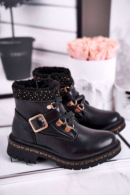 Чоботи дитячі теплі чорні Ритм