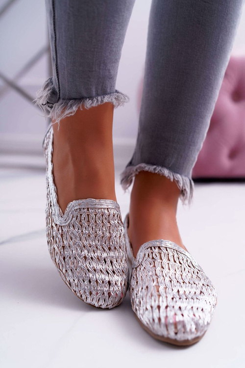 Жіночі плетені балерини Lu Boo Silver 4Ever