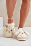 Пухнасті теплі тапочки жіночі бежеві Falinivia