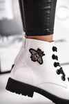 Жіночі черевики на плоскій каблуці білі Sergio Leone BT530