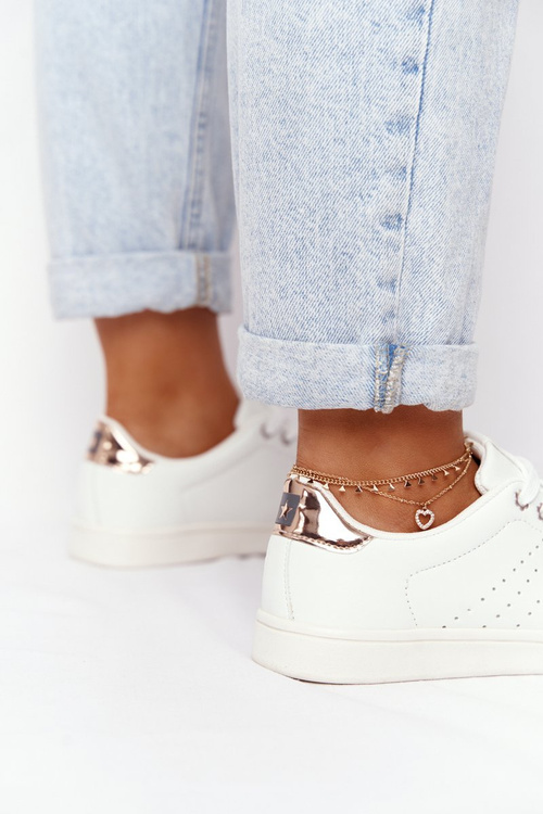 Жіночі шкіряні кросівки BIG STAR DD274583 біло-мідні