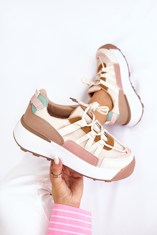 Жіночі замшеві кросівки на платформі бежево-коричневі Rohan