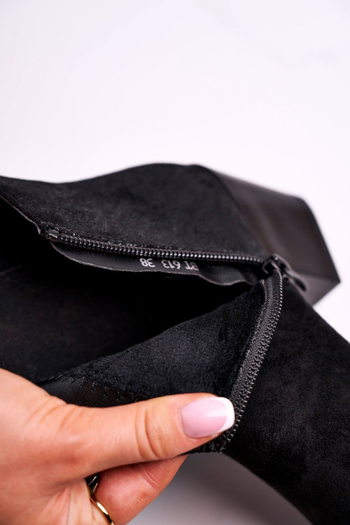 Чоботи жіночі на високому каблуці Sergio Leone Suede Black BT613