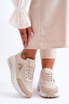 Блискуче спортивне взуття з декором Beige Seneca 