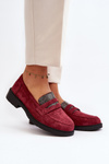 Жіночі прикрашені мокасини бордового кольору Dananei