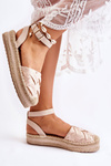 Жіночі босоніжки еспадрільї на платформі бежеві Susane