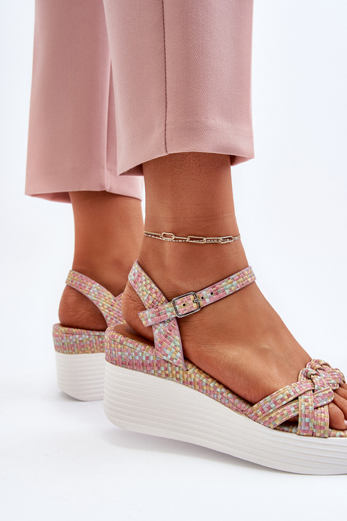 Босоніжки на танкетці різнокольорові Esinna