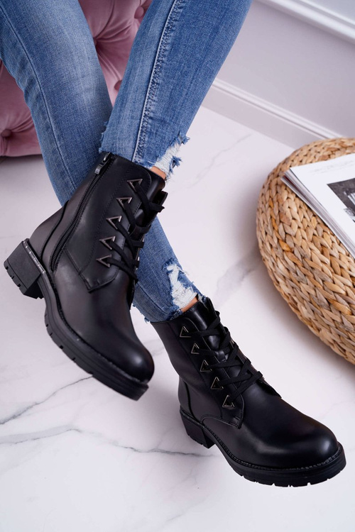 Жіночі чоботи на плоскій підошві чорні Sergio Leone TR718