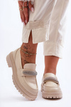  Шкіряні мокасини з орнаментом Beige Aricka 