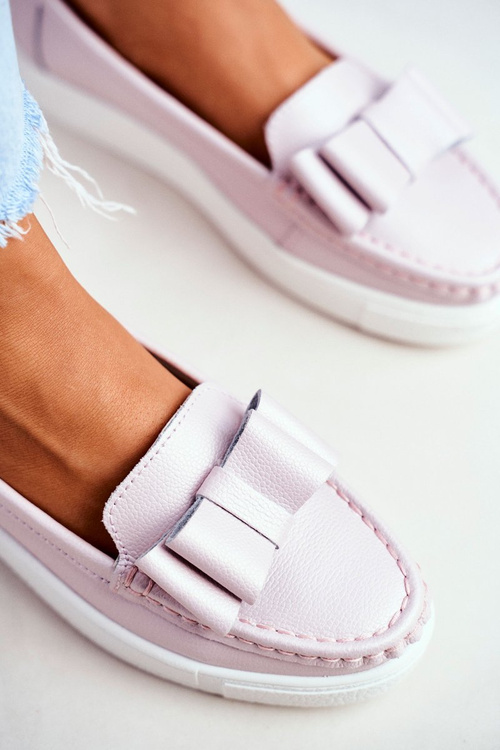 Мокасини жіночі шкіряні рожеві Lovren