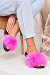 Жіночі тапочки з хутром фуксія Belmondo