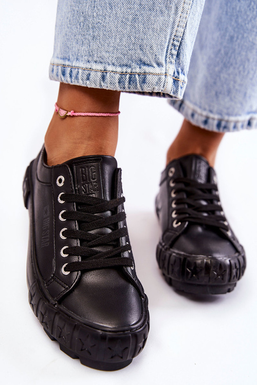 Модні шкіряні кросівки Big Star KK274143 Чорні