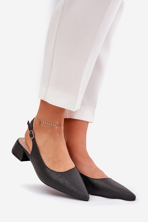 Плетені Жіночі Сандалі На Ніжному Каблуку Чорні Jorela