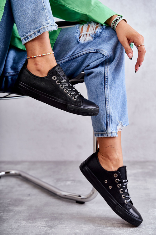 Жіночі шкіряні кросівки Big Star KK274106 Чорні