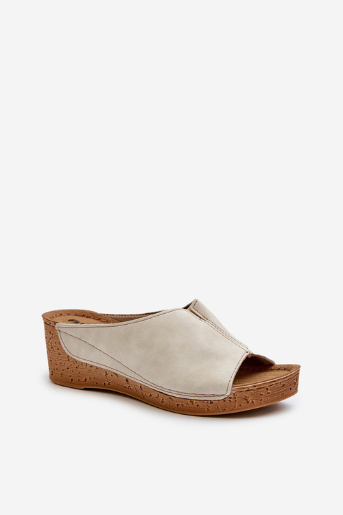 Зручні жіночі босоніжки на танкетці Inblu NG000002 Бежеві