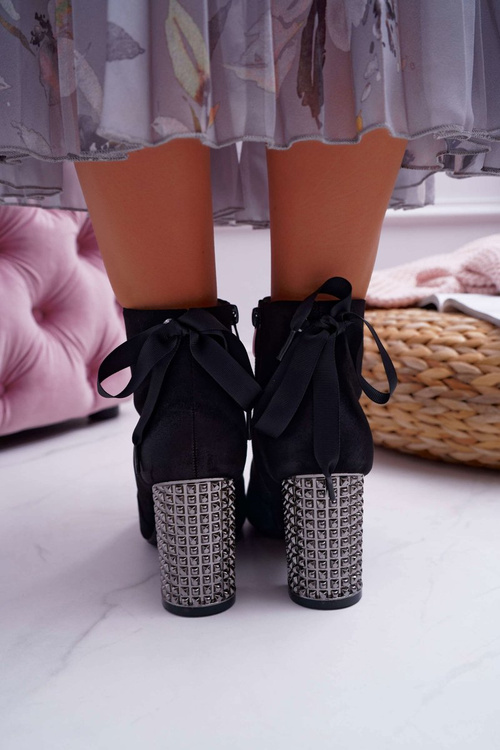 Жіночі черевики на шпильці Rock Zipper Black Stein