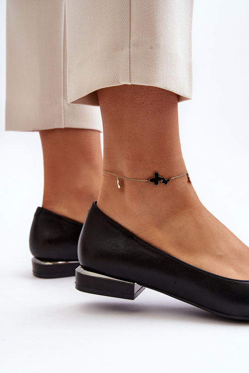 Балетки з пряжкою Sergio Leone BL203 Чорні