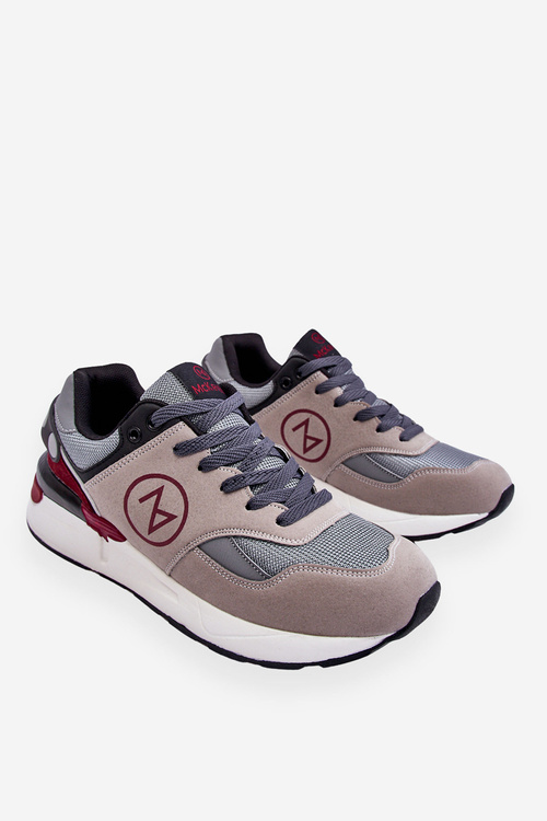 Чоловіче спортивне взуття на шнурівці сіро-чорне Stephen