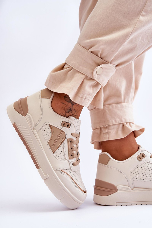 Жіноче шкіряне спортивне взуття бежеві Nancey