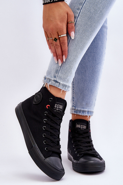 Жіночі класичні високі кросівки Big Star T274033 Чорні