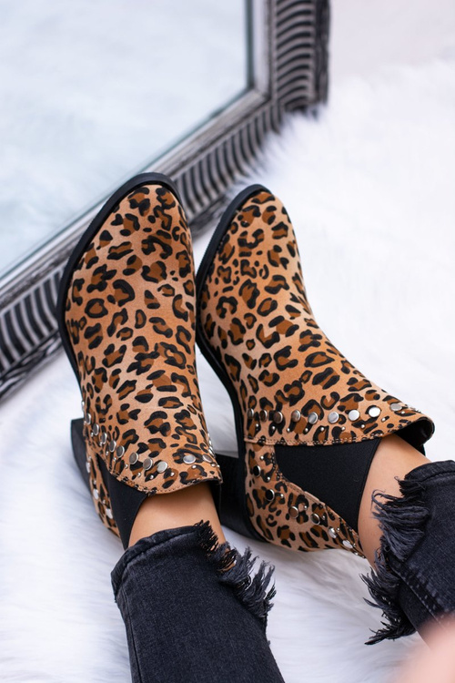 Жіночі шкіряні чоботи Savage Rivet на шпильці з каблуком Panther на шпильці