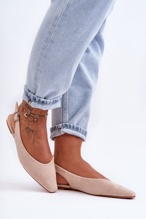 Жіночі замшеві балетки бежеві Kenra