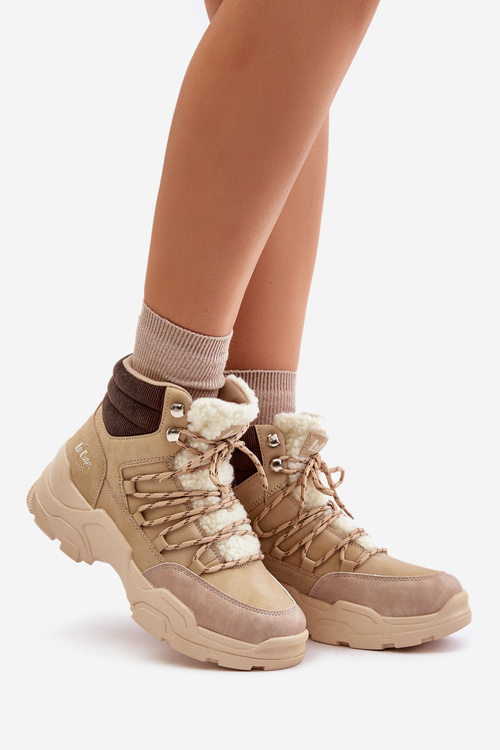 Утеплені жіночі ботильйони бежеві Lee Cooper LCJ-24-03-3059L