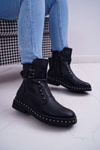 Жіночі чоботи на флісовій підкладці чорні піаніно